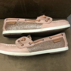 Sperry Rose Gold Coil Ivy Sparkle Boat Shoes